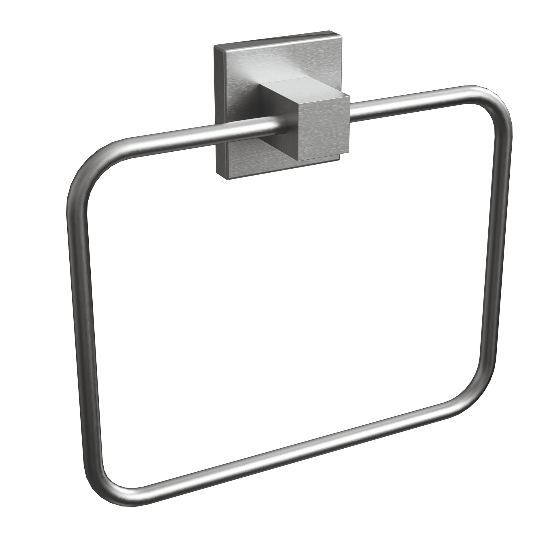Bathroom Accessories Set - Brushed Silver Square - Towel Ring