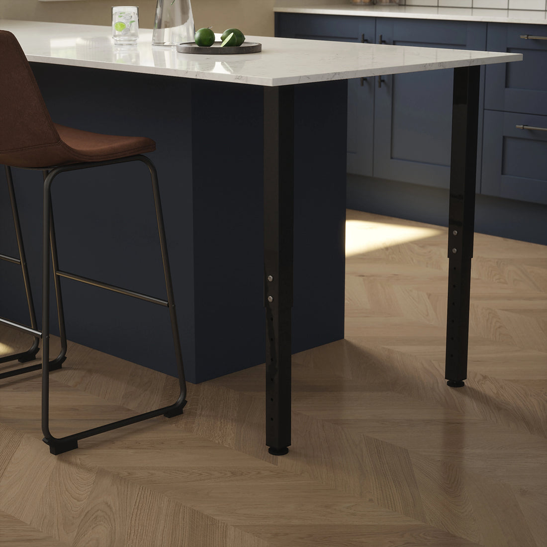 Square Adjustable Table Leg 50mm Diameter