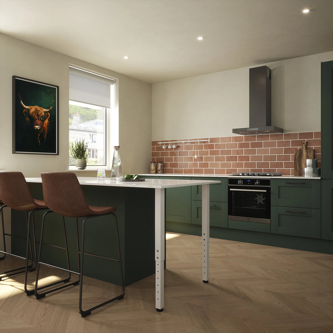 Square Adjustable Table Leg 50mm Diameter