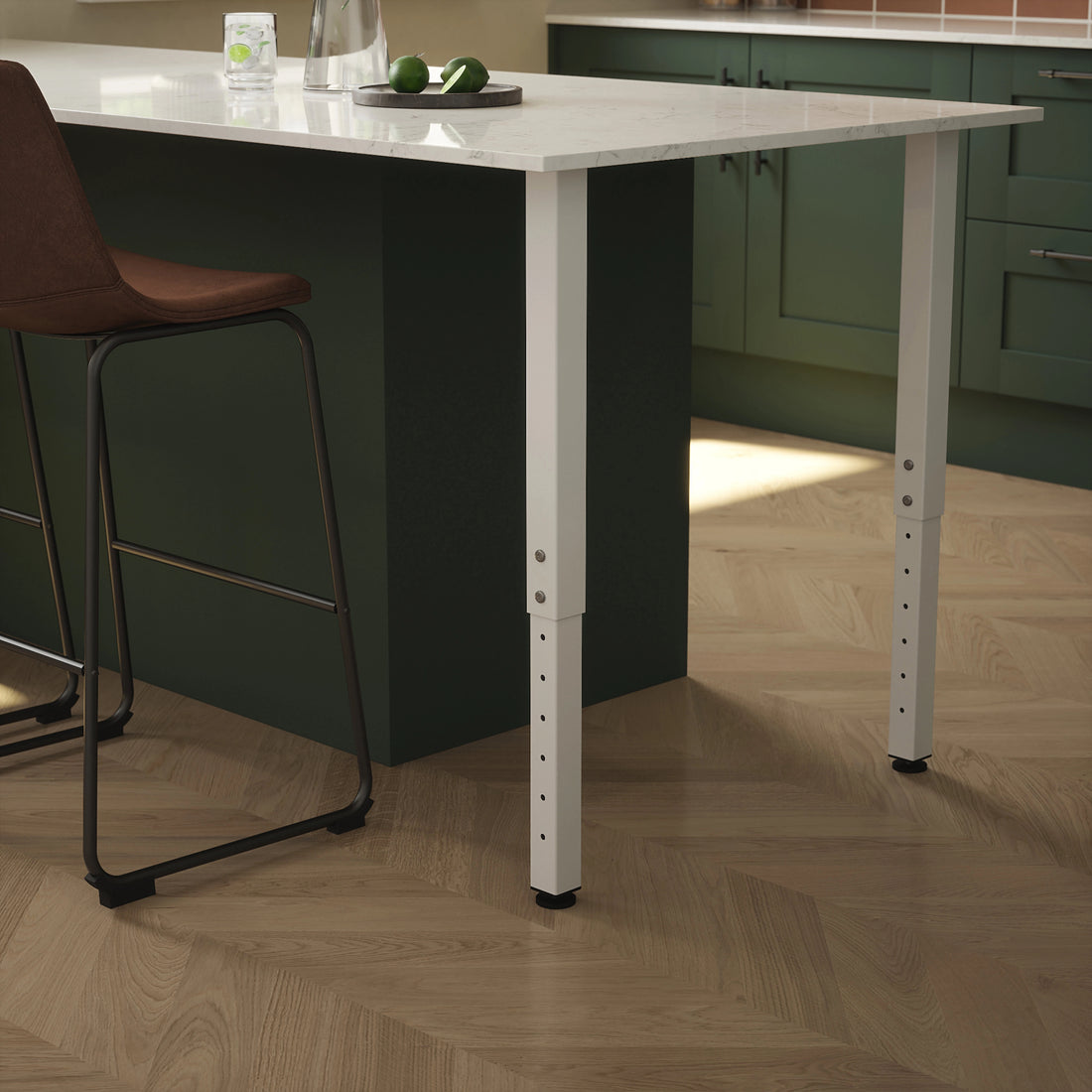 Square Adjustable Table Leg 50mm Diameter