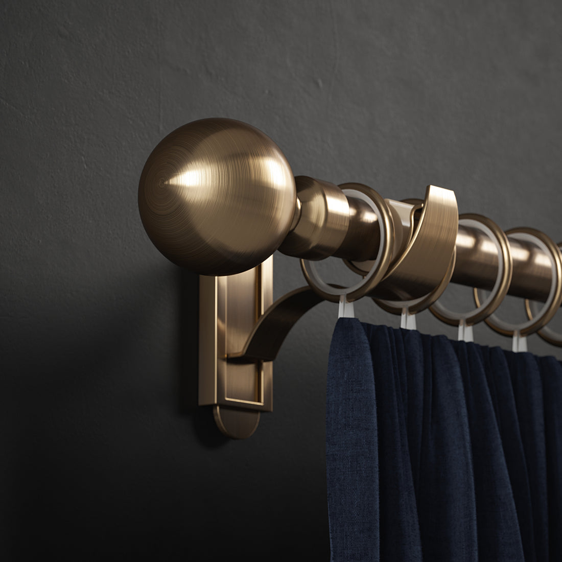 Klick Fit Curtain Pole Kit with Rings