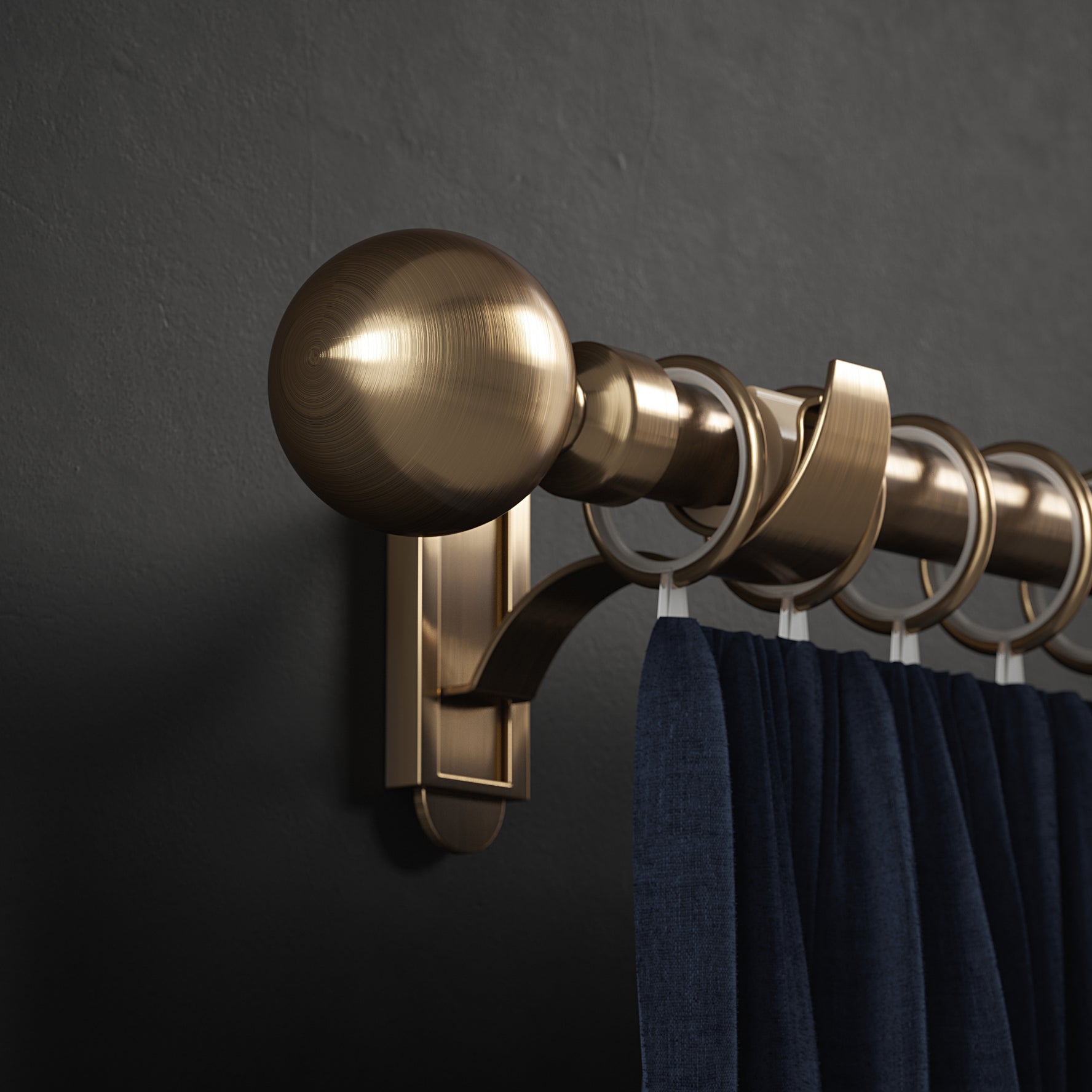 Klick Fit Curtain Pole Kit with Rings