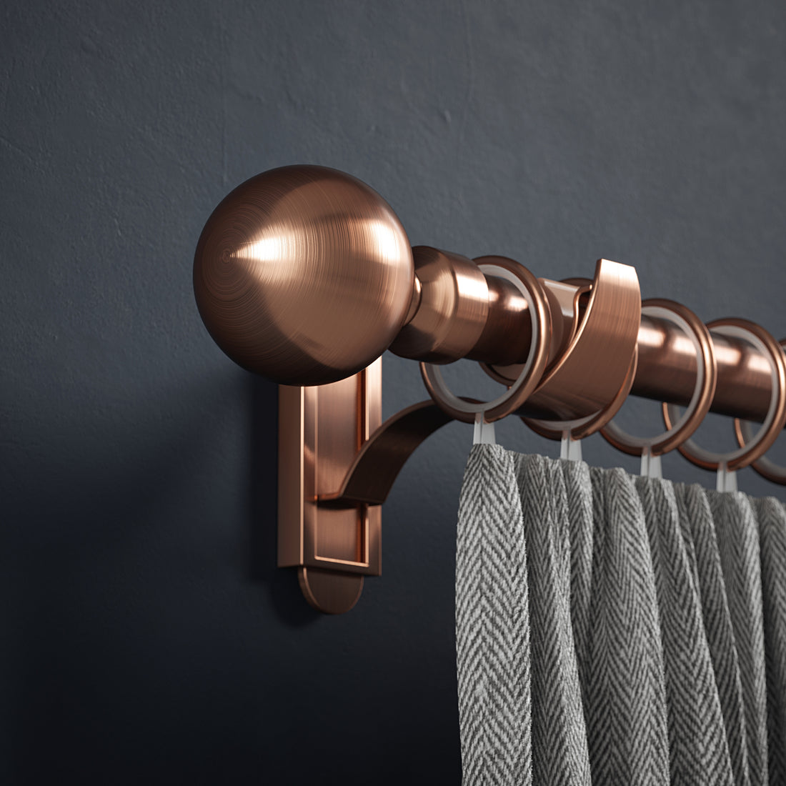 Klick Fit Curtain Pole Kit with Rings