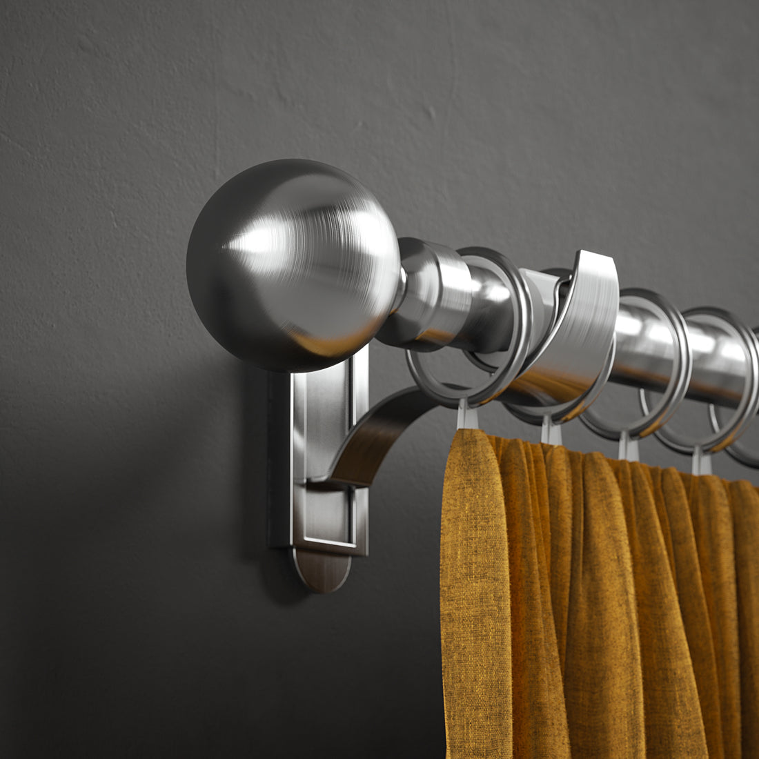 Klick Fit Curtain Pole Kit with Rings