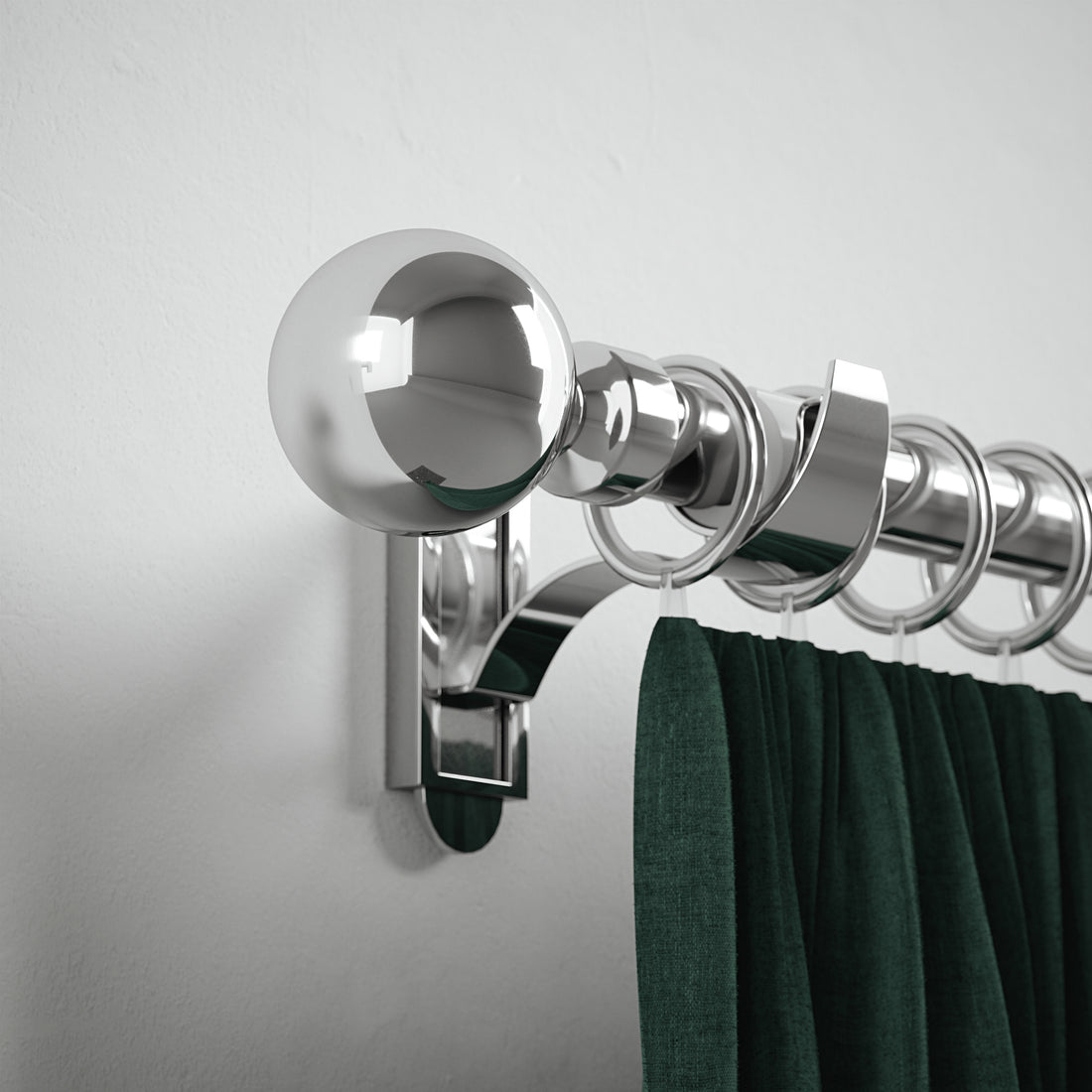 Klick Fit Curtain Pole Kit with Rings