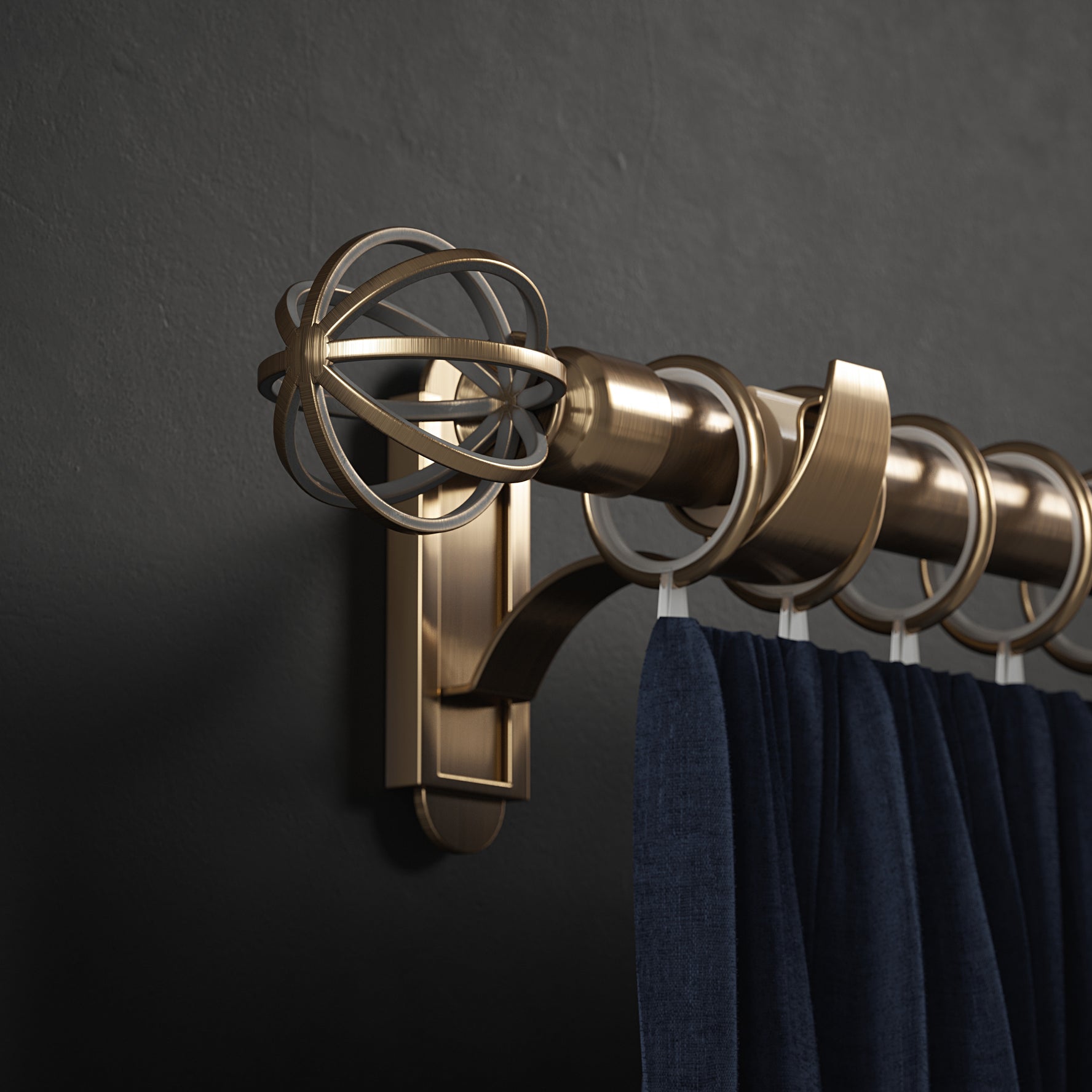 Klick Fit Curtain Pole Kit with Rings