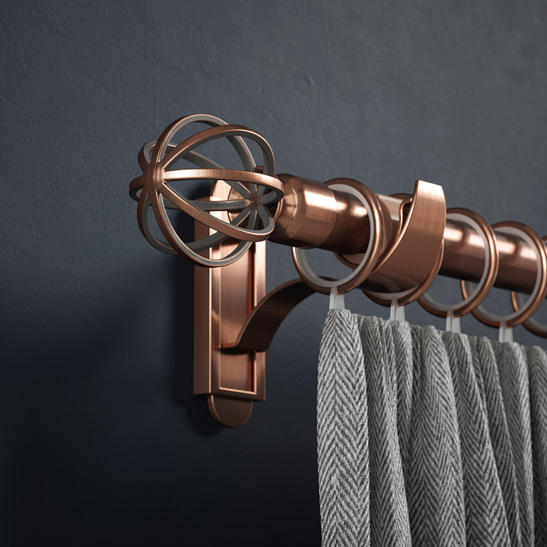 Klick Fit Curtain Pole Kit with Rings