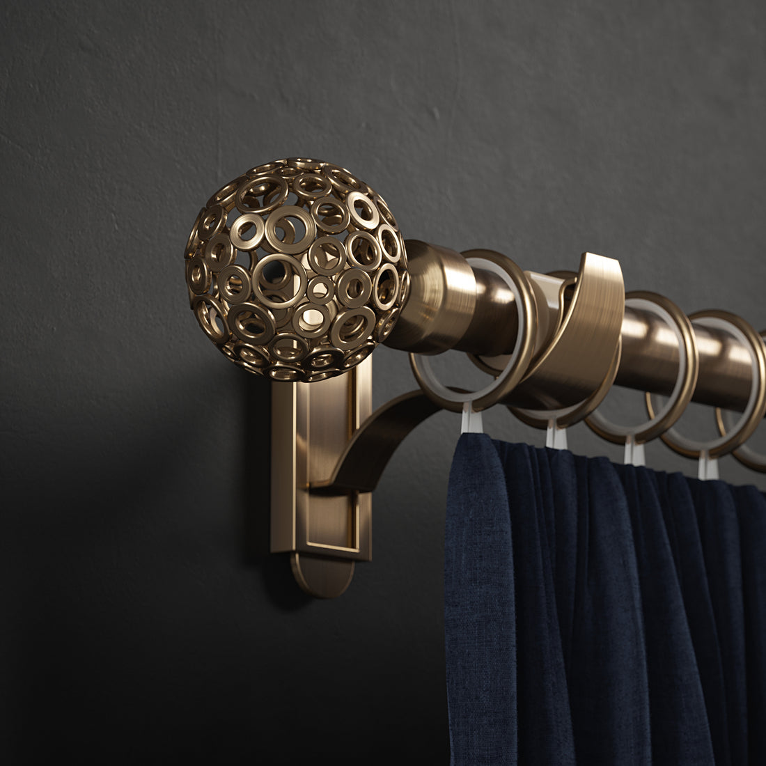 Klick Fit Curtain Pole Kit with Rings