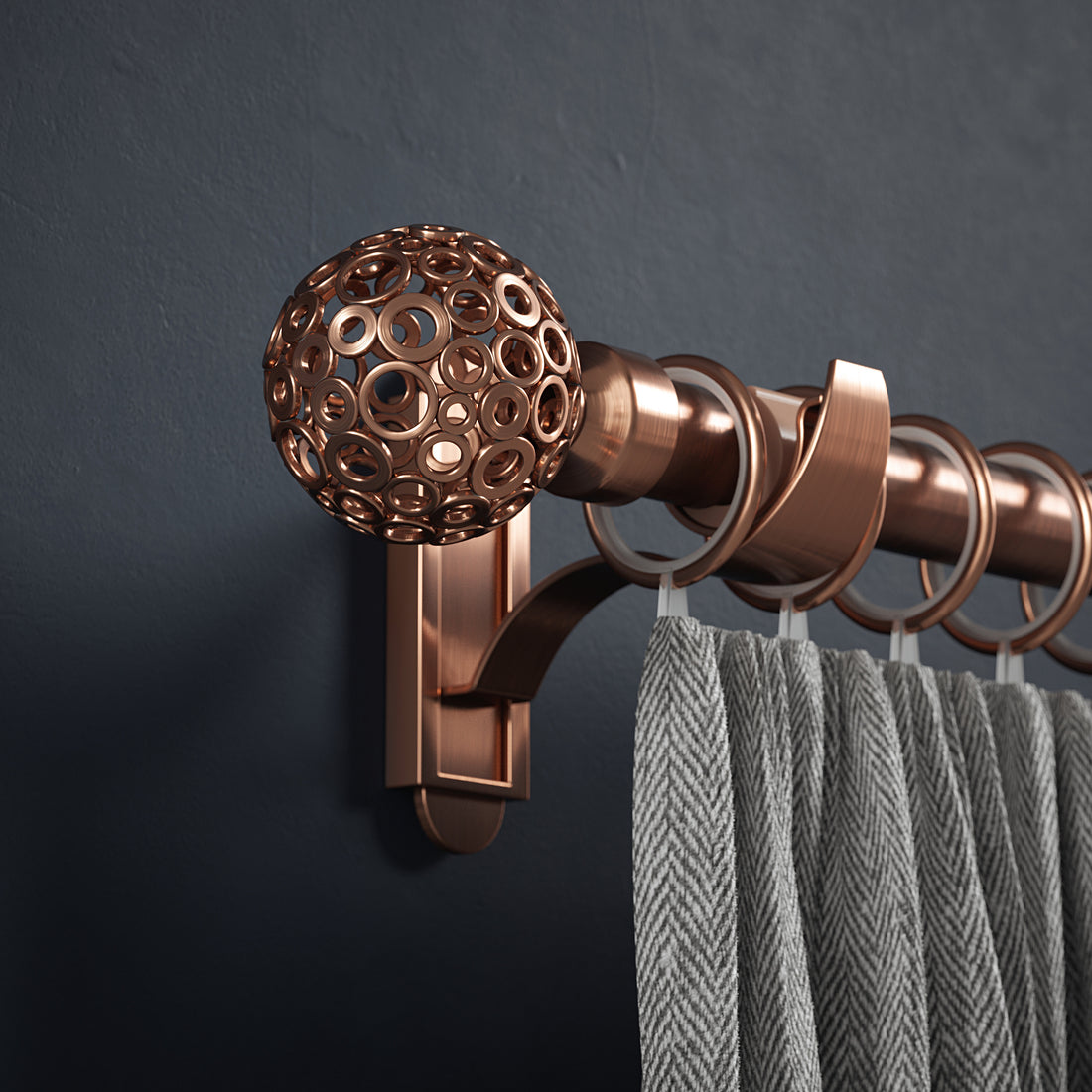 Klick Fit Curtain Pole Kit with Rings