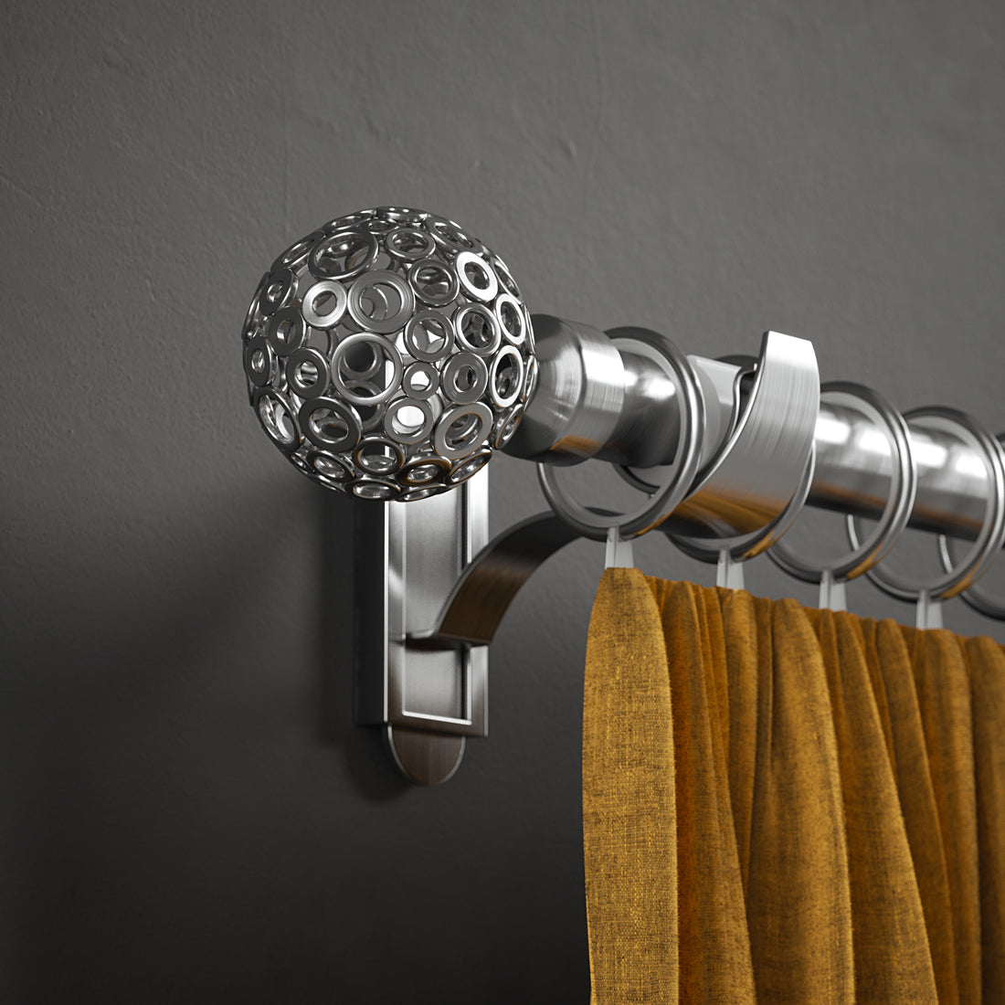 Klick Fit Curtain Pole Kit with Rings