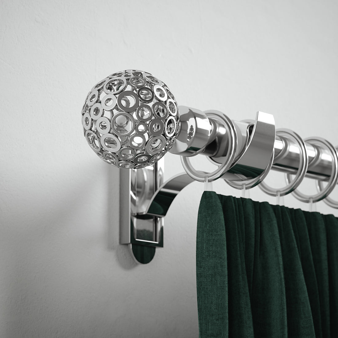 Klick Fit Curtain Pole Kit with Rings