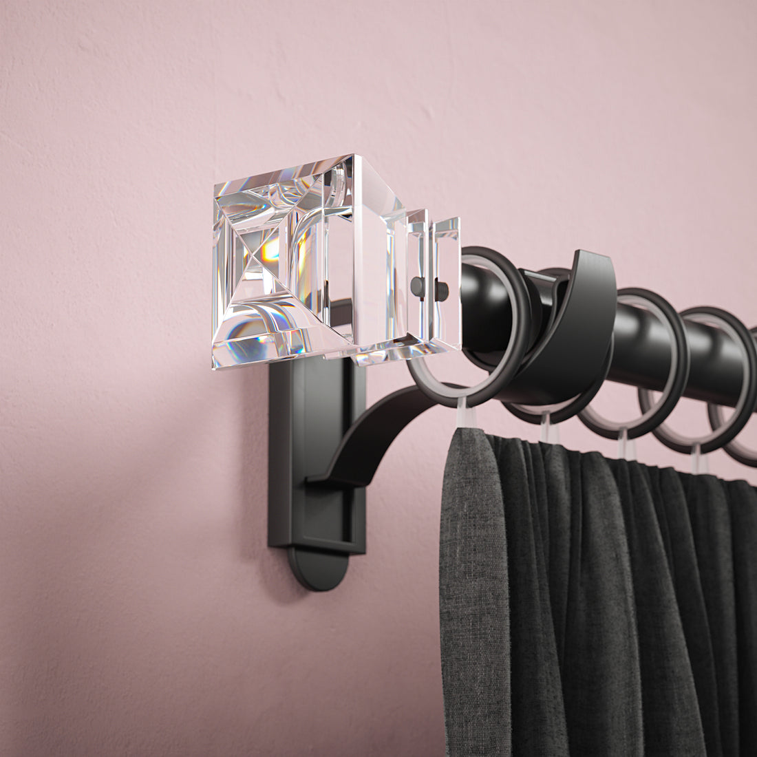 Klick Fit Curtain Pole Kit with Rings