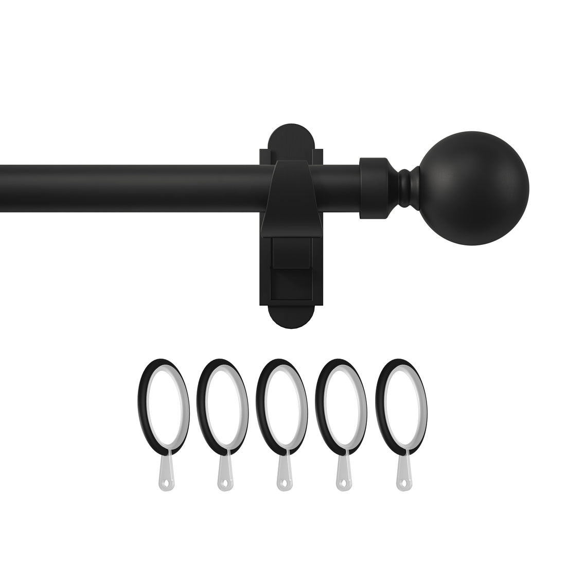 Klick Fit Curtain Pole Kit with Rings