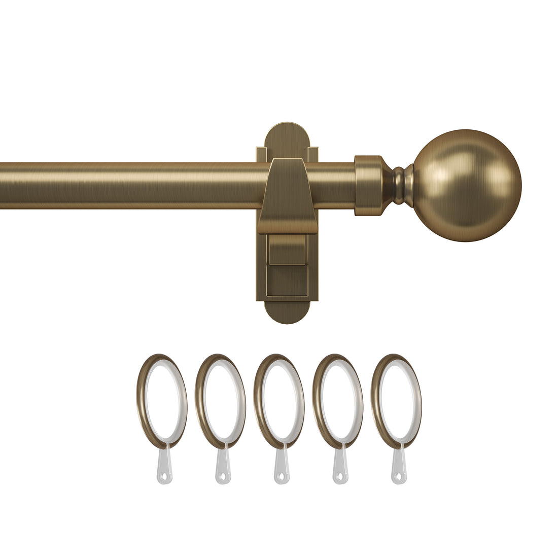 Klick Fit Curtain Pole Kit with Rings
