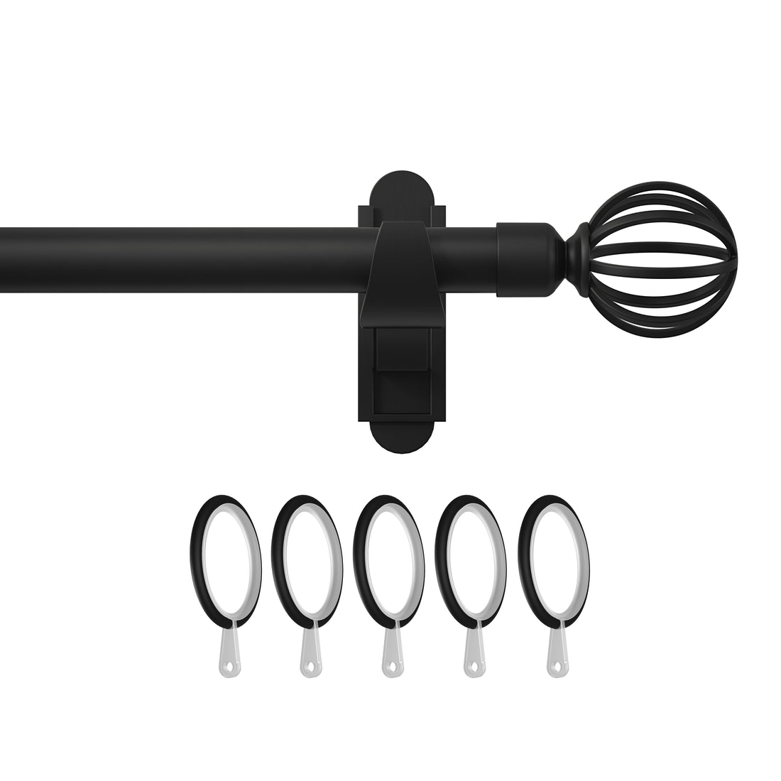 Klick Fit Curtain Pole Kit with Rings