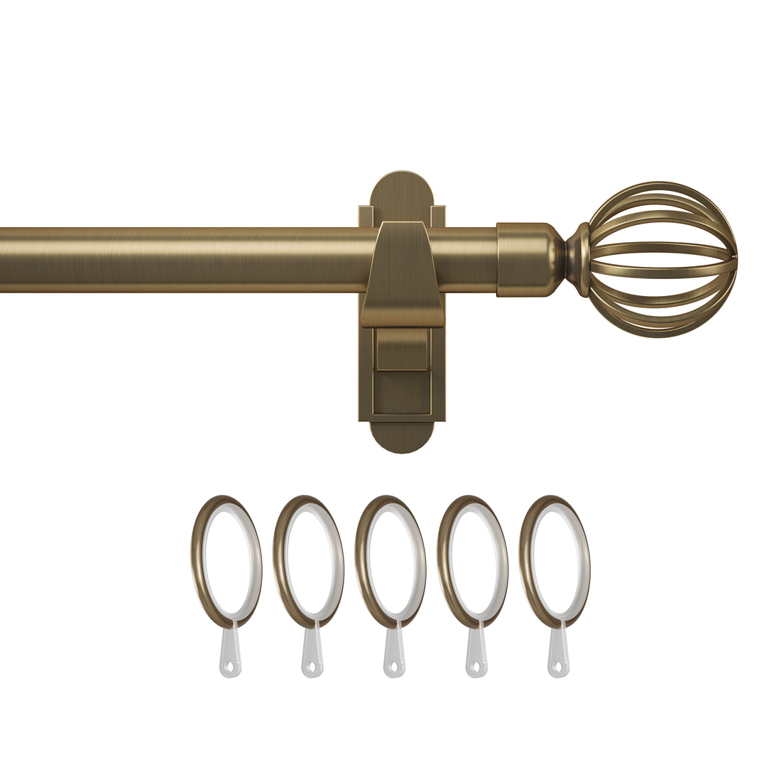 Klick Fit Curtain Pole Kit with Rings
