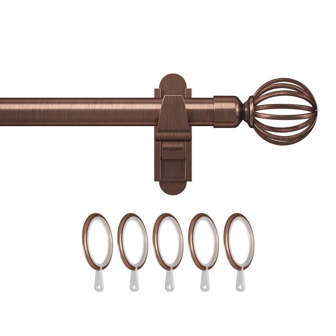 Klick Fit Curtain Pole Kit with Rings