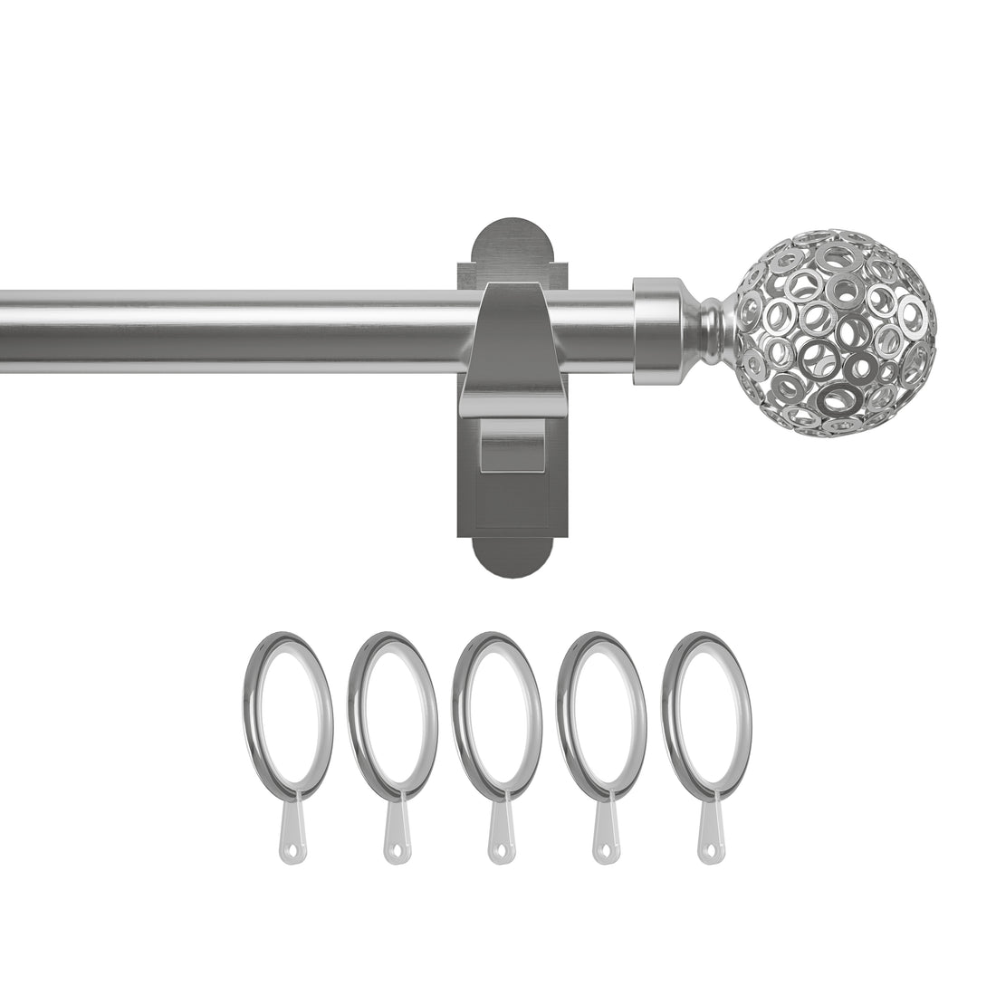 Klick Fit Curtain Pole Kit with Rings
