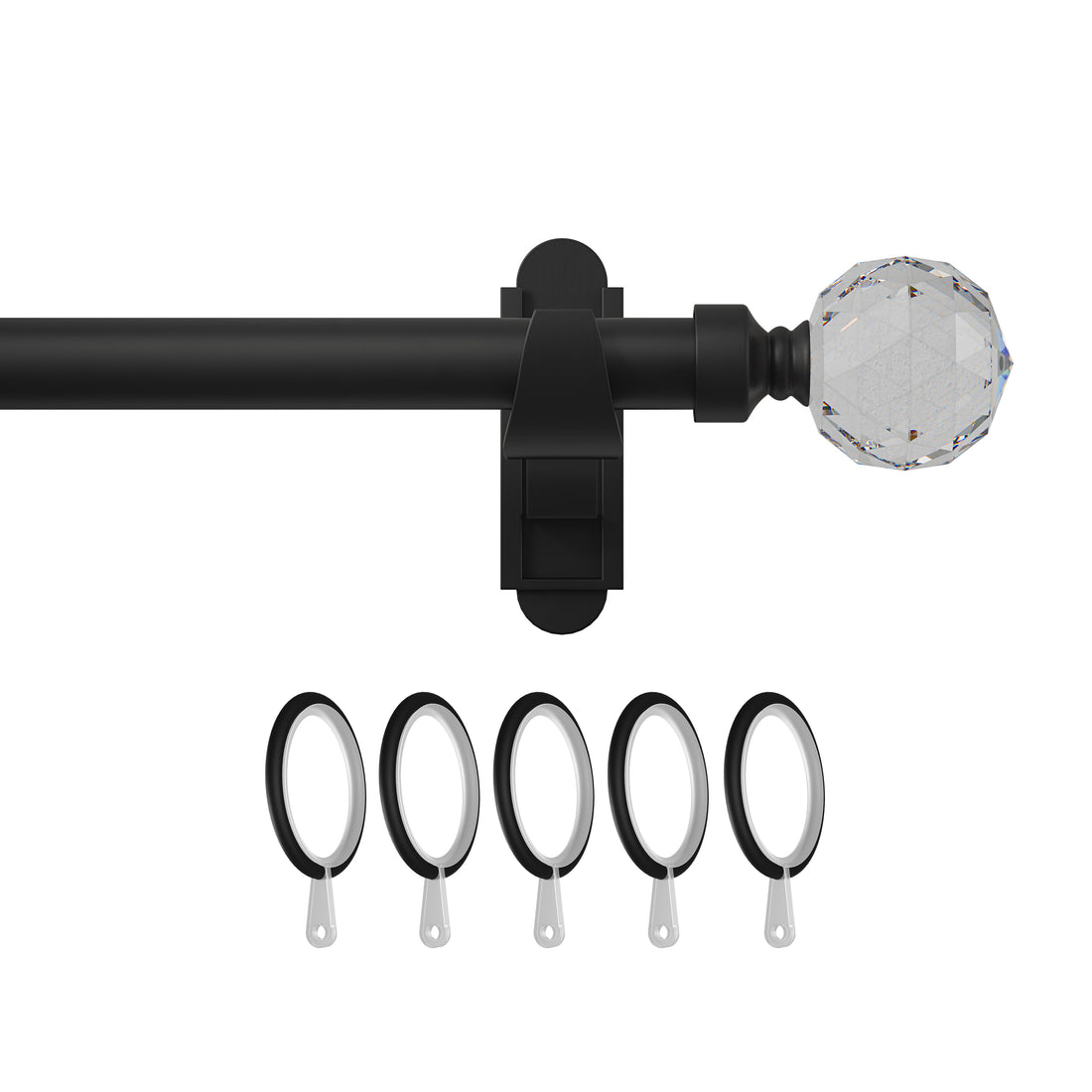 Klick Fit Curtain Pole Kit with Rings