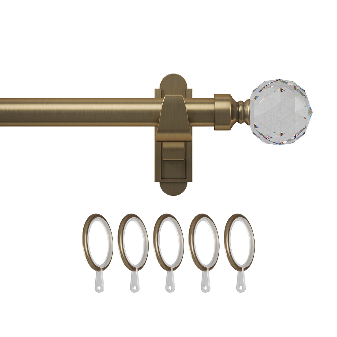 Klick Fit Curtain Pole Kit with Rings