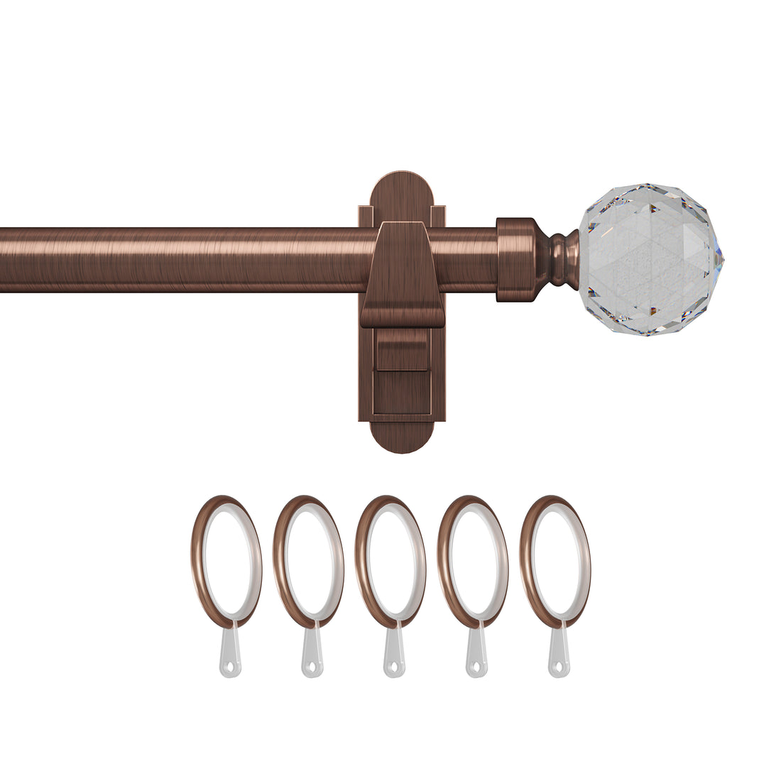 Klick Fit Curtain Pole Kit with Rings