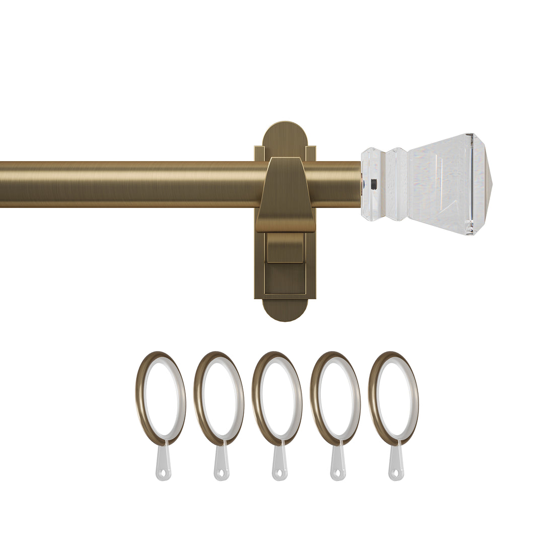 Klick Fit Curtain Pole Kit with Rings