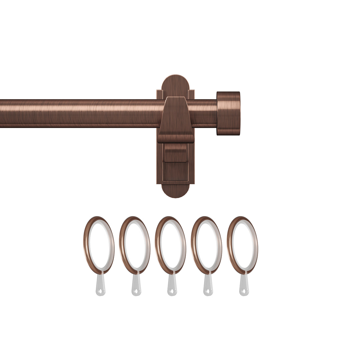 Klick Fit Curtain Pole Kit with Rings