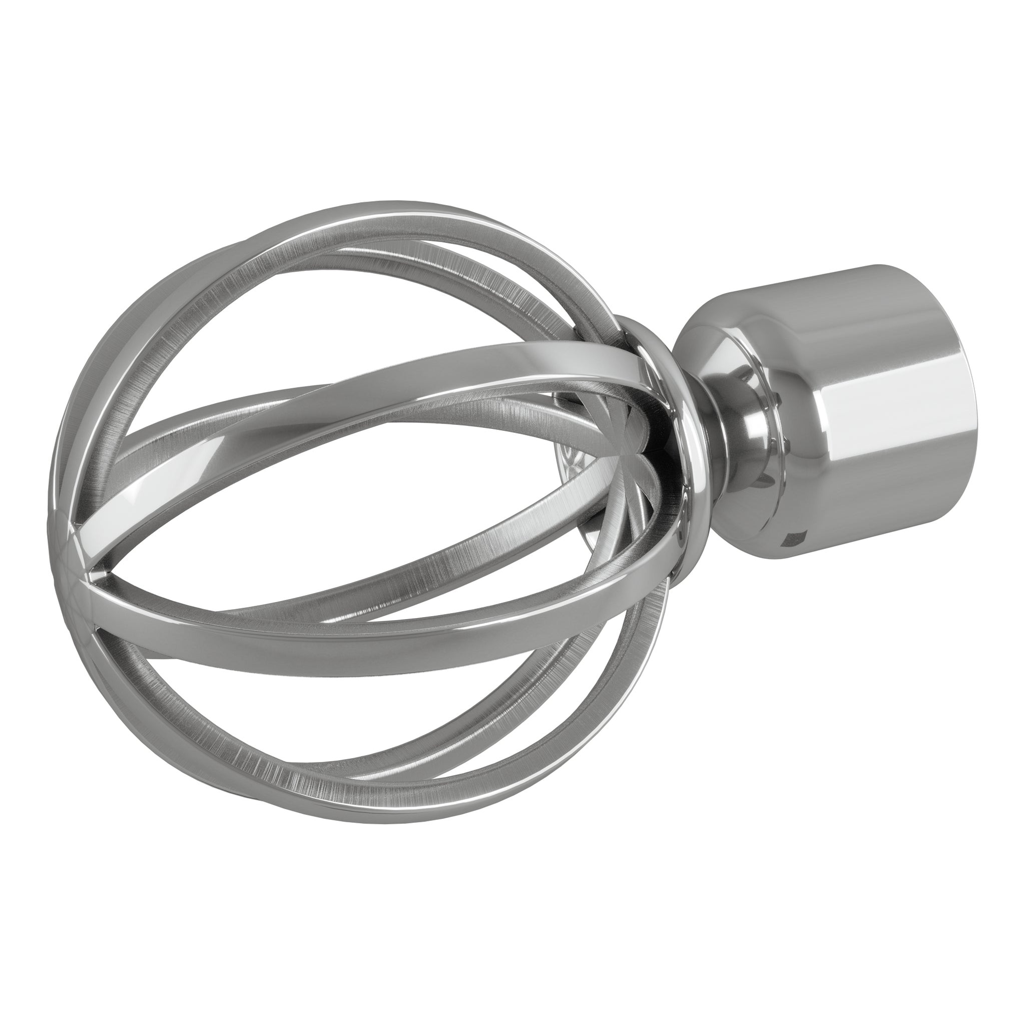 Polished Silver Caged Orb Finial - Rothley