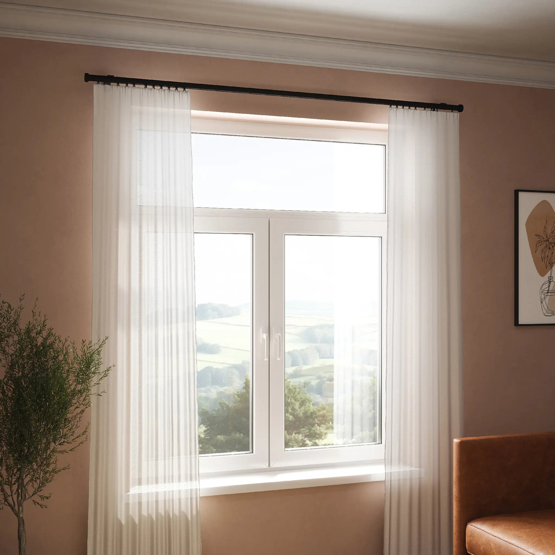 Gliding Curtain Track Pole - Black
