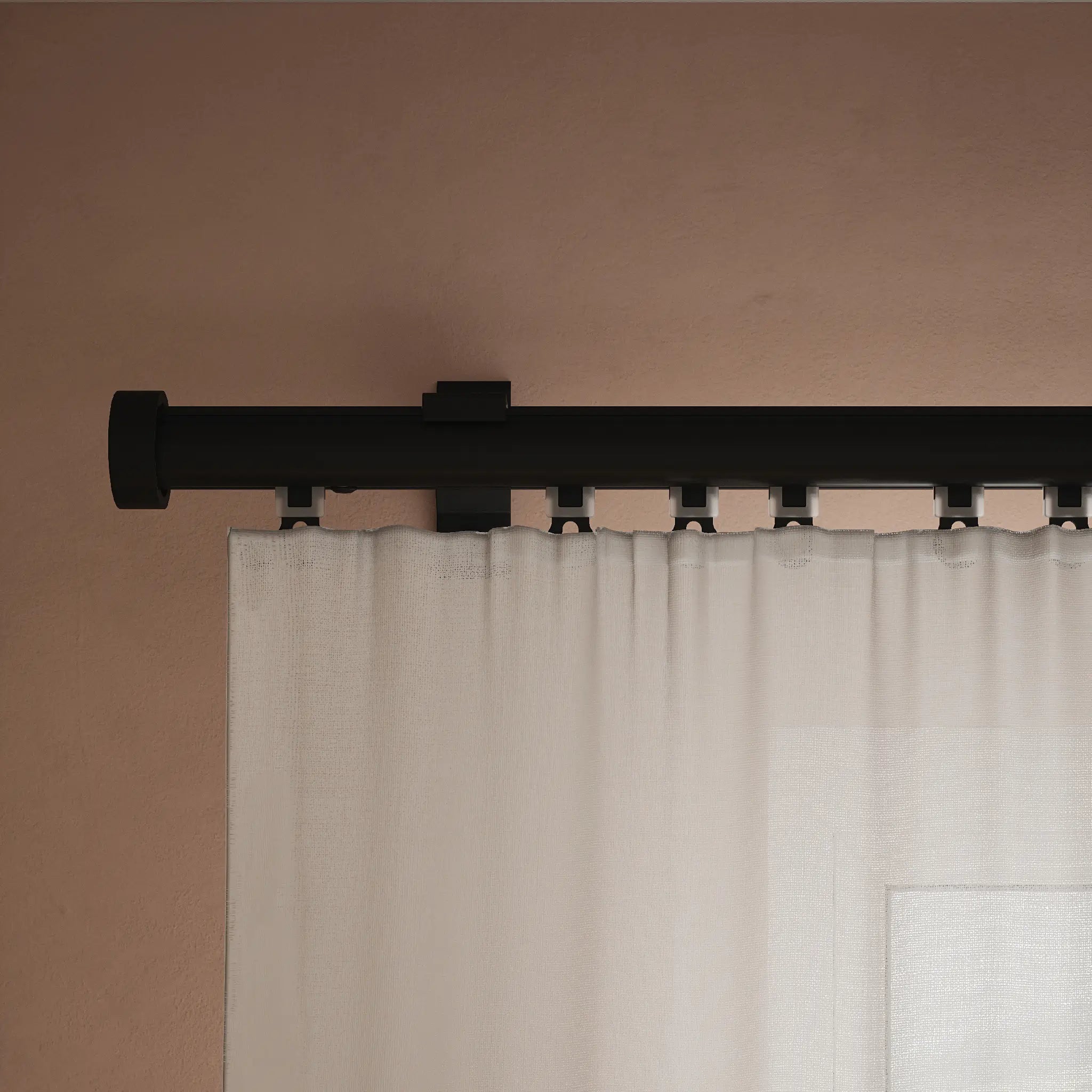 Gliding Curtain Track Pole - Black
