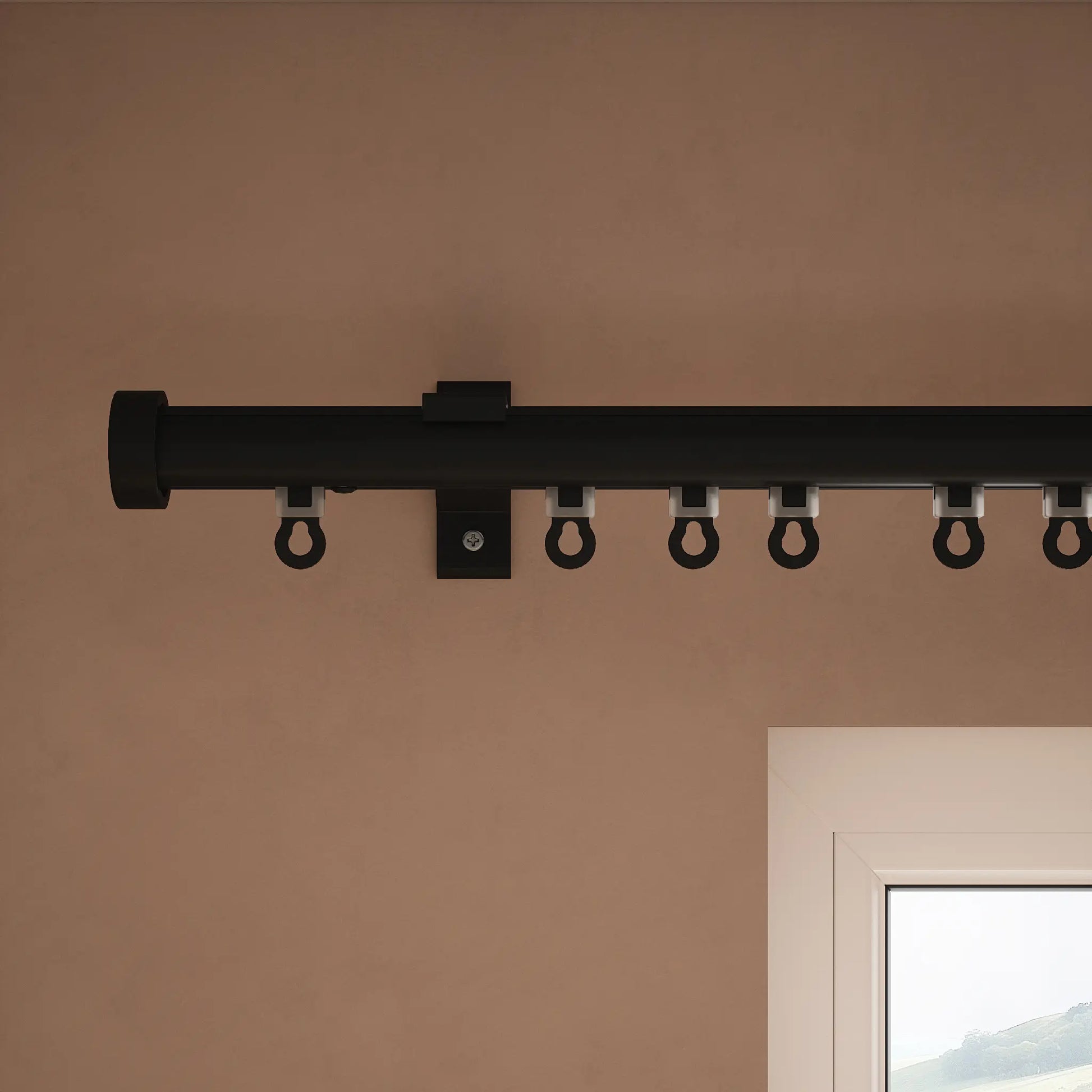 Gliding Curtain Track Pole - Black - just eyelets