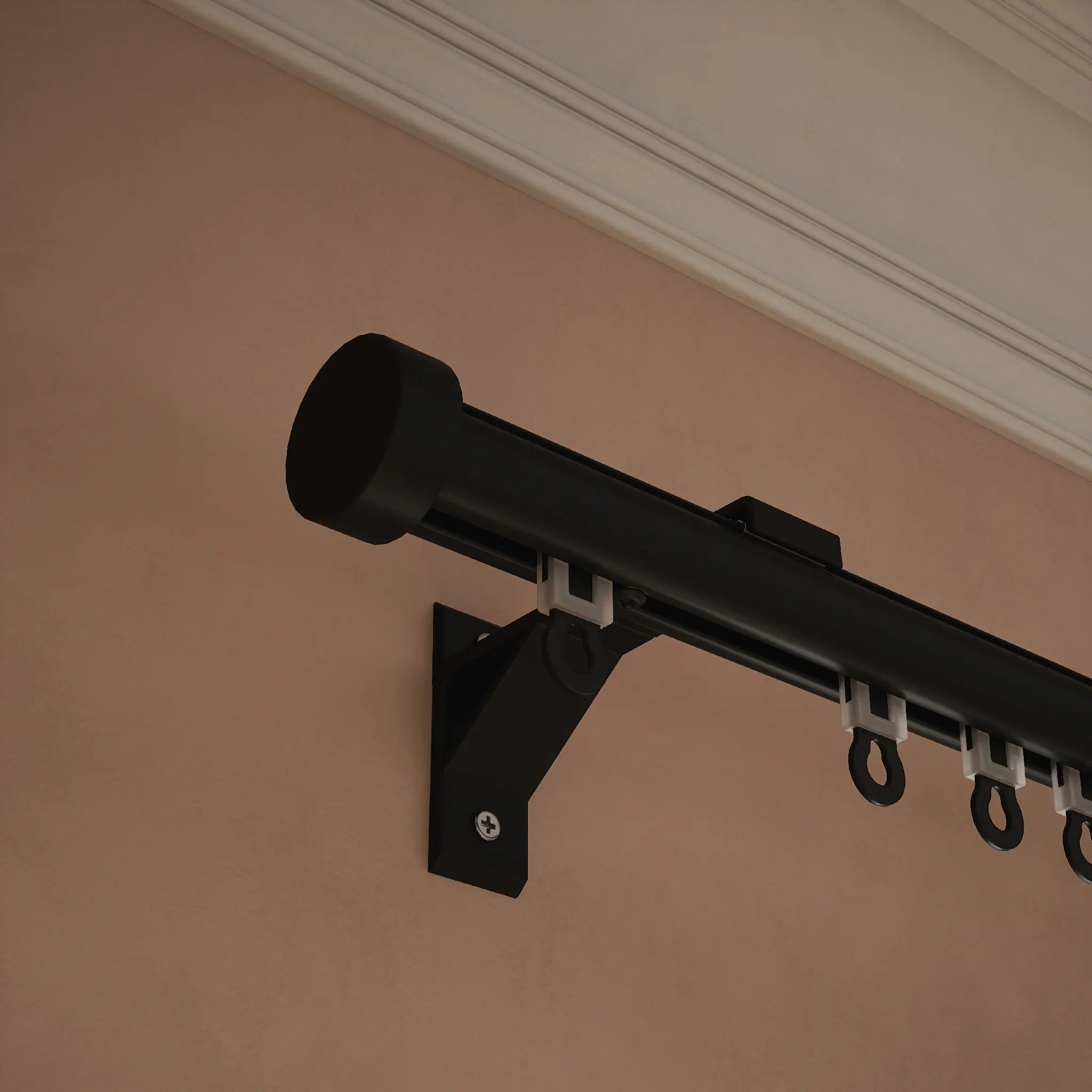 Gliding Curtain Track Pole - Black
