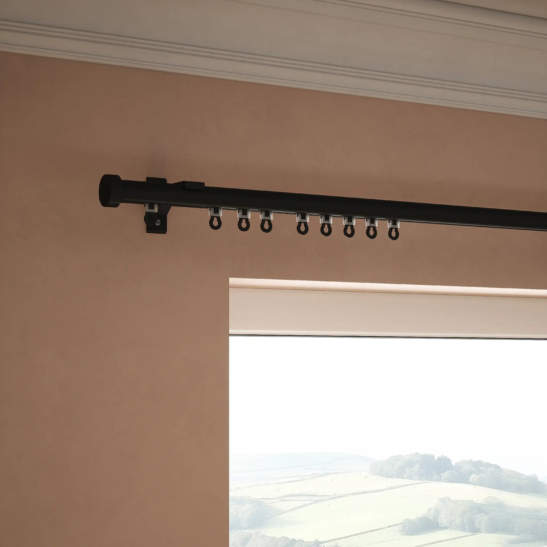 Gliding Curtain Track Pole - Black