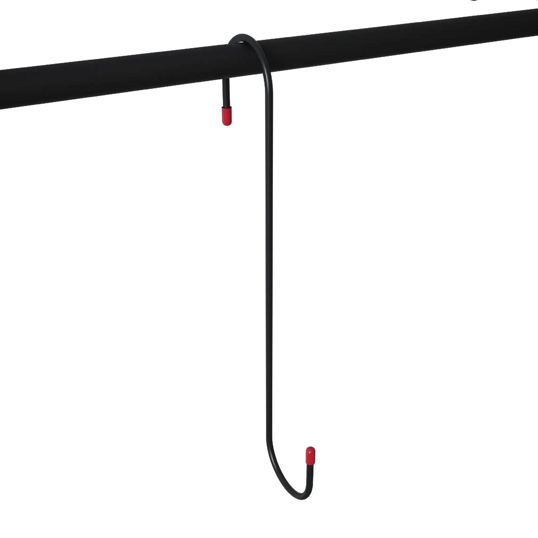 400mm S Hook Black With Red Caps