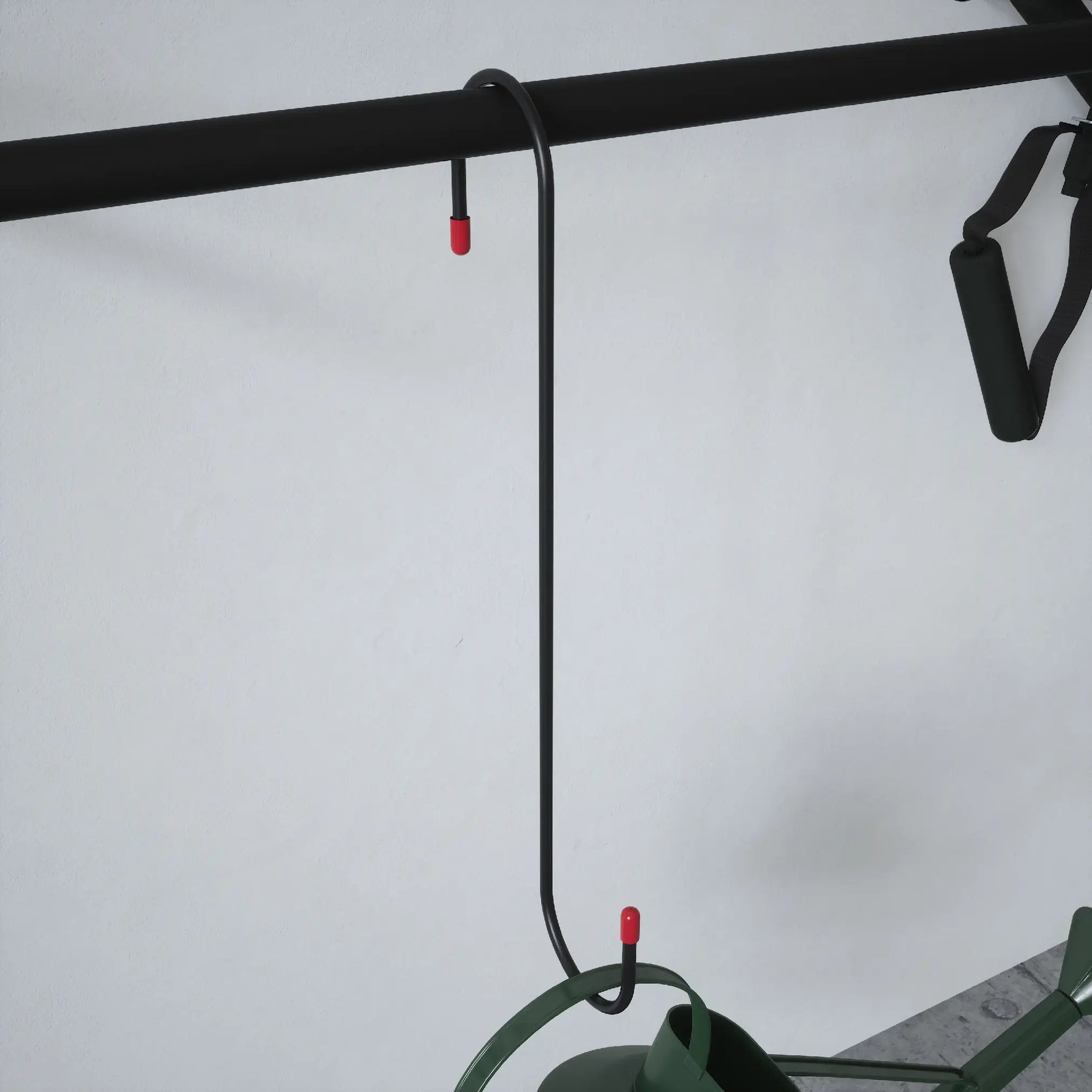 400mm S Hook Black With Red Caps