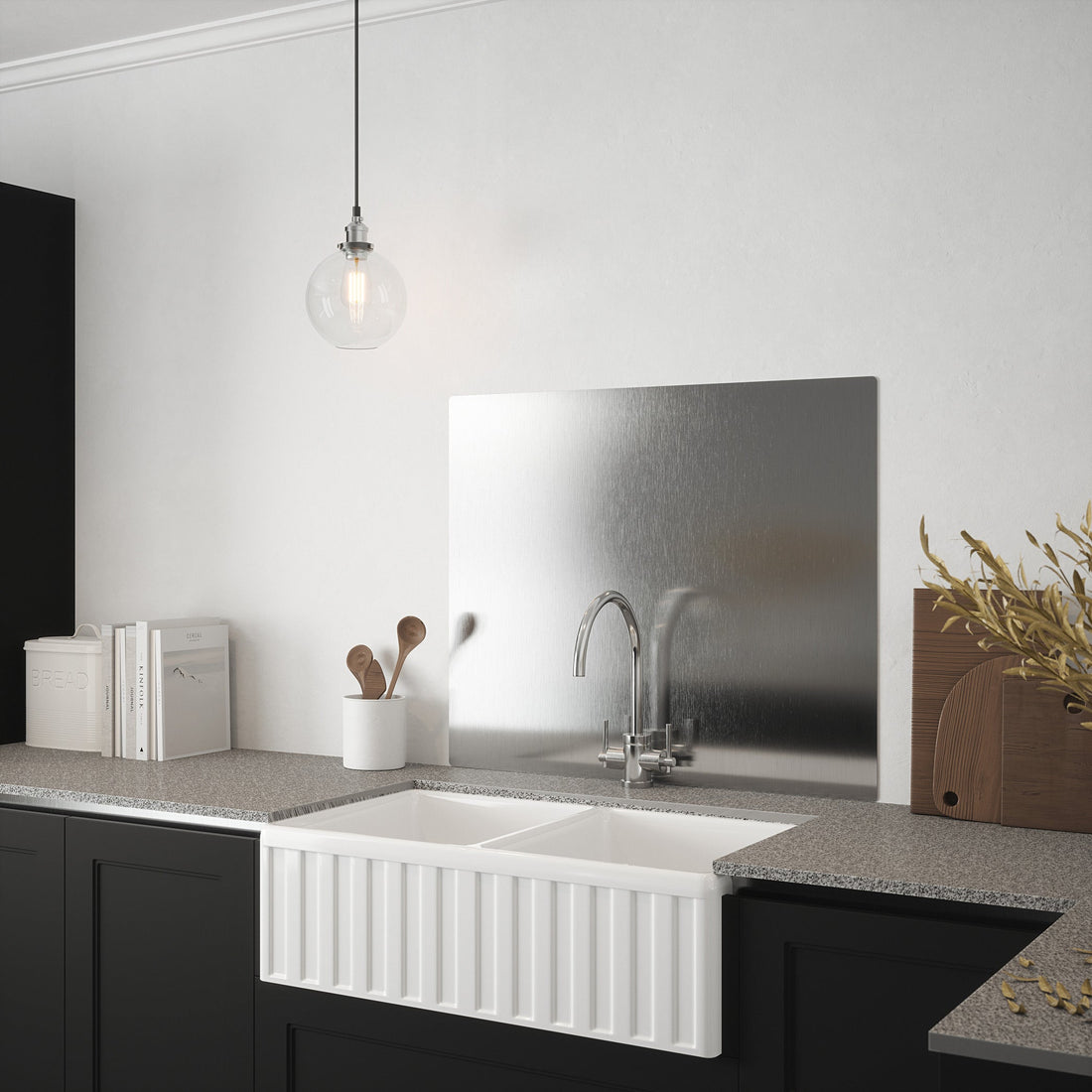 Stainless Steel Kitchen Splashback 900mm x 750mm X 0.9mm