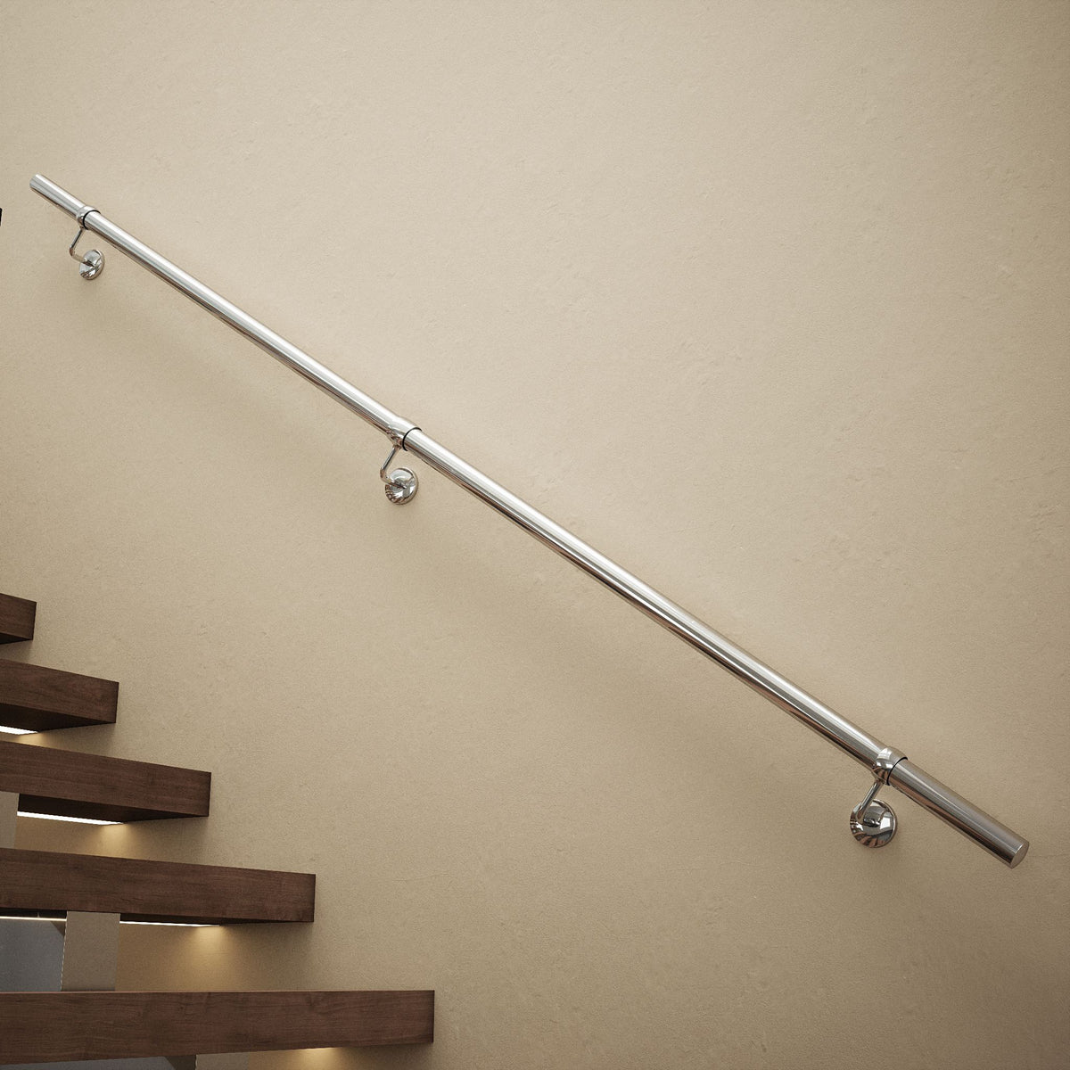 Internal Hand Rails Indoor Handrail Kit - Navy Blue Rail and Satin Brass / 3.6mtr - Rothley