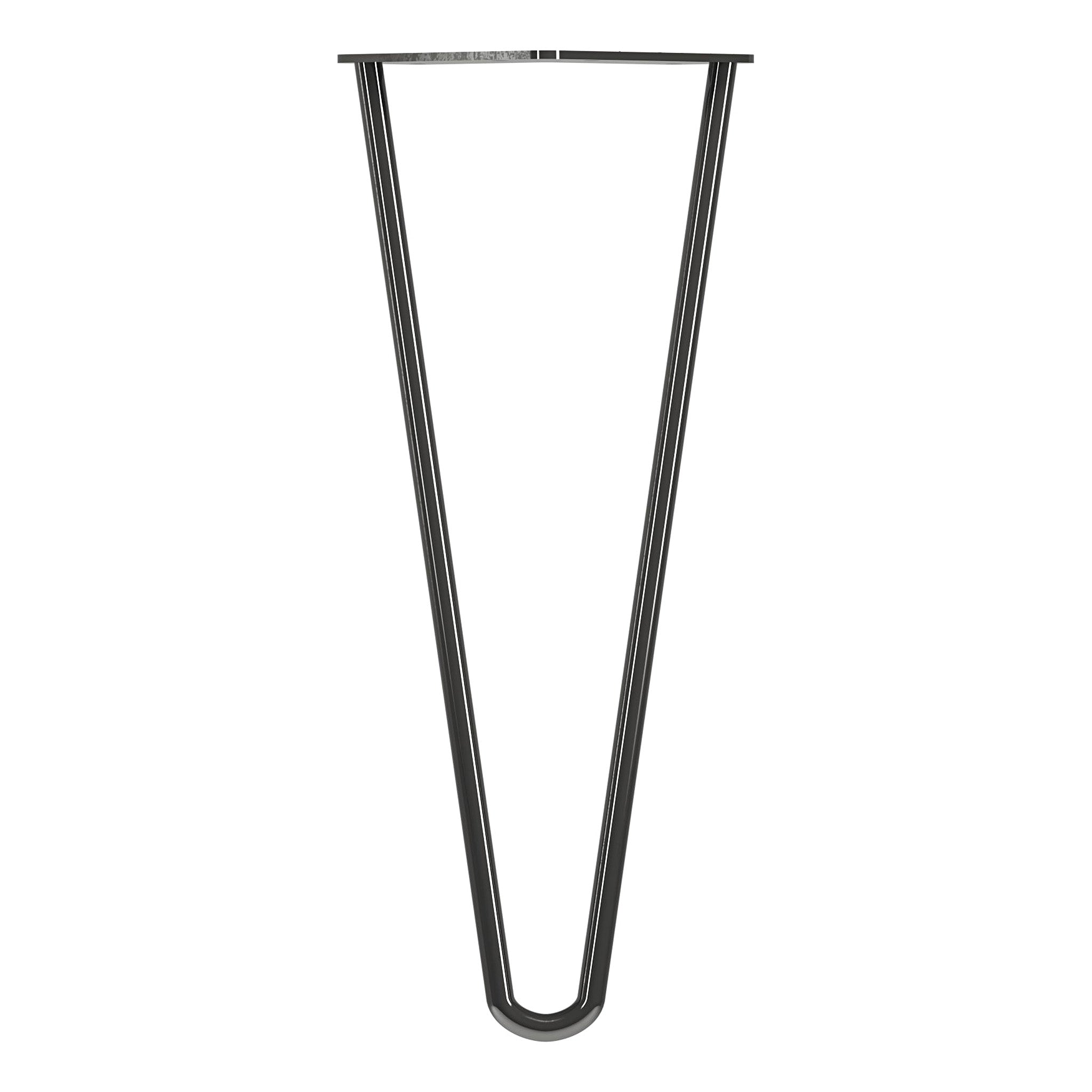 Pin Two Leg Hairpin Legs - 2 Pins - Gun Metal - Polished / 350mm (L) - Rothley