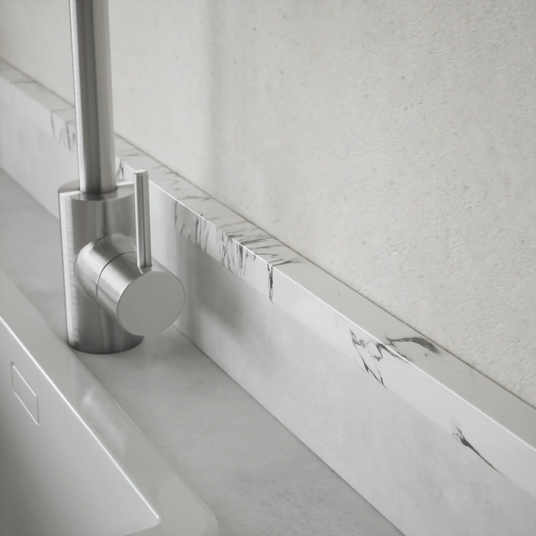 Equal Angle Profile Light Carrara Marble - Plastic PVC