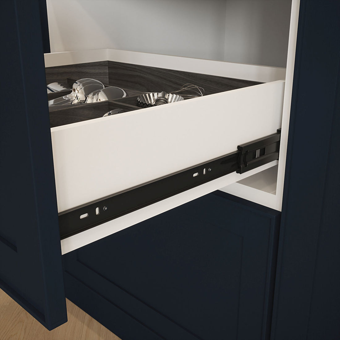 Ball Bearing Soft Close Drawer Slide - Matt Black