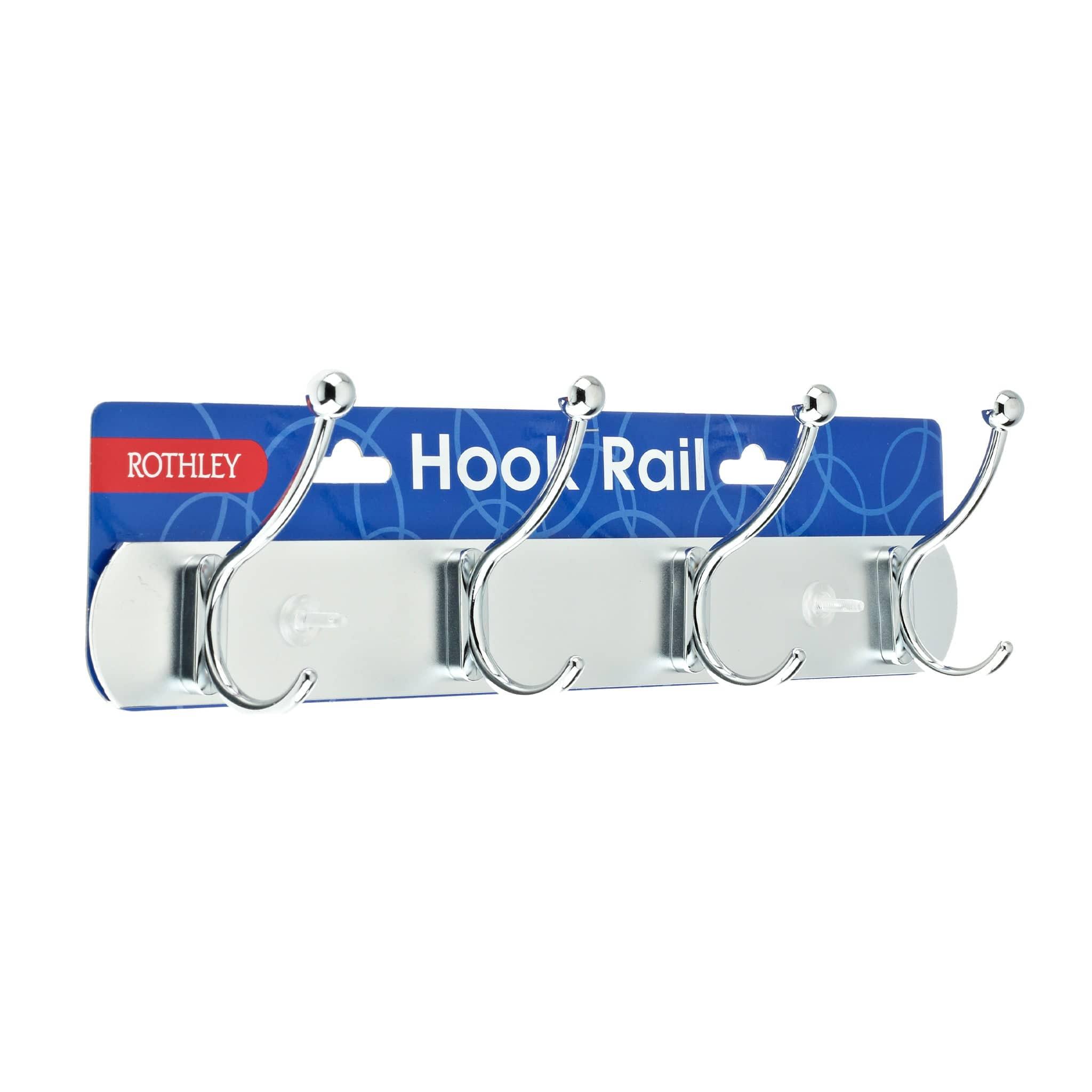 Rothley - Metal Hook Rail -Alum Base -4 C/P Hooks - Rothley